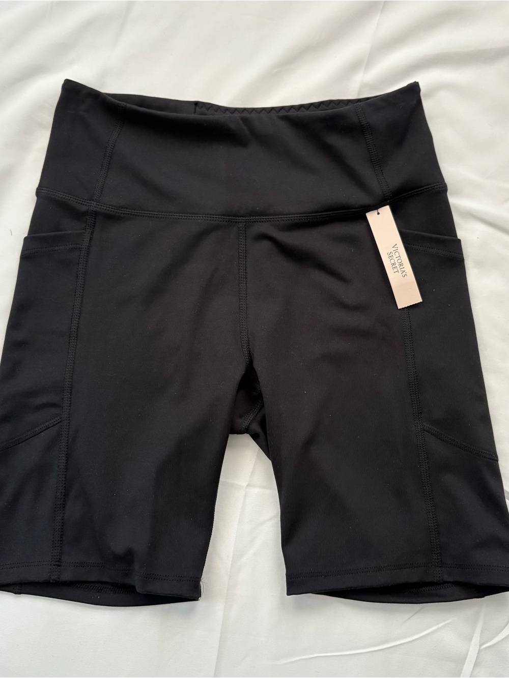 Victoria's Secret Black High-Waist Bike Shorts with Side Pockets